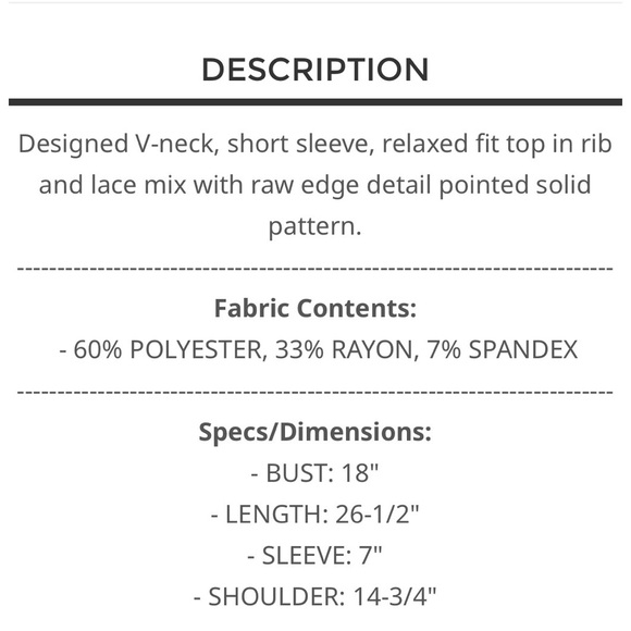 BP220-1💙POL prettyBlue Lace Detail short sleeve top w/lace accents front+ back! - Picture 5 of 5